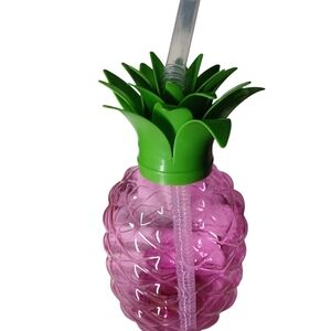 Tropical Pineapple Party Cup with Straw